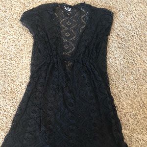 BECCA black knit swim coverup dress